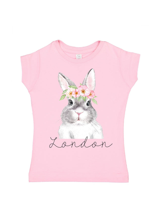 Watercolor Bunny Shirt for Girls