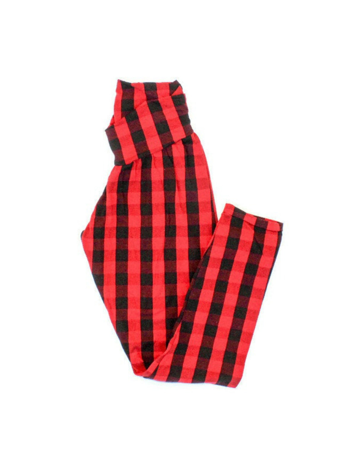 womens red and black buffalo plaid leggings