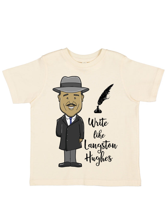 Write like Langston Hughes Kids Black History Natural Shirt