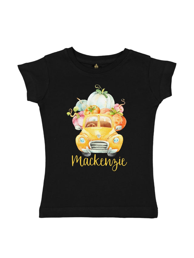 Pumpkin Truck Girls Shirt & Baby Bodysuit - Black